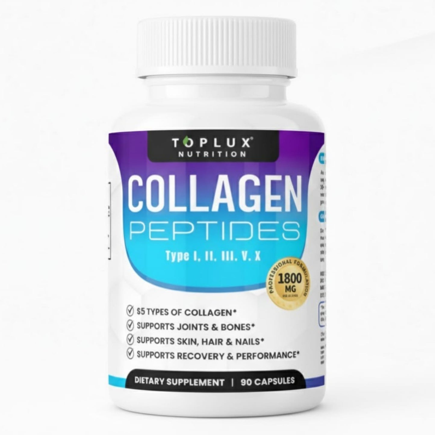 Complejo De Péptidos De Colágeno Múltiple, 90 Cápsulas.